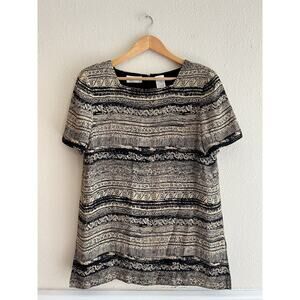 Liz Claiborne Vintage Boho Shoulder Pads Top Size 14P‎ Artsy Office Work
